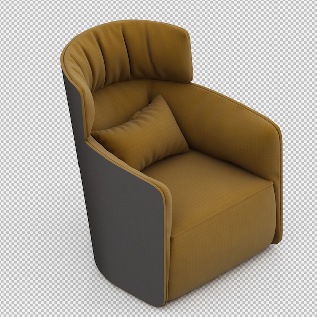 3d renderowanie izometrycznego krzesła