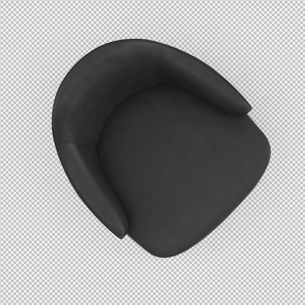 3d renderowanie izometrycznego krzesła
