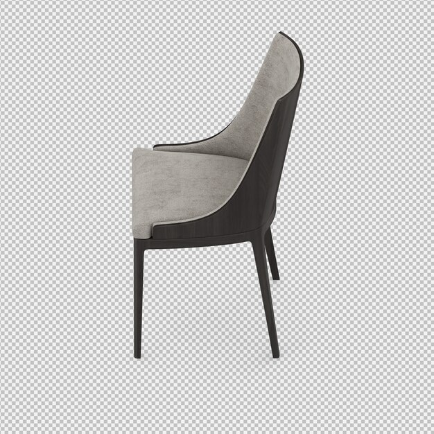 3d renderowanie izometrycznego krzesła