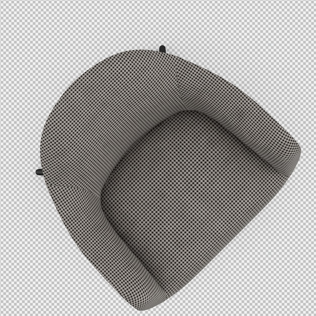 3d renderowanie izometrycznego krzesła