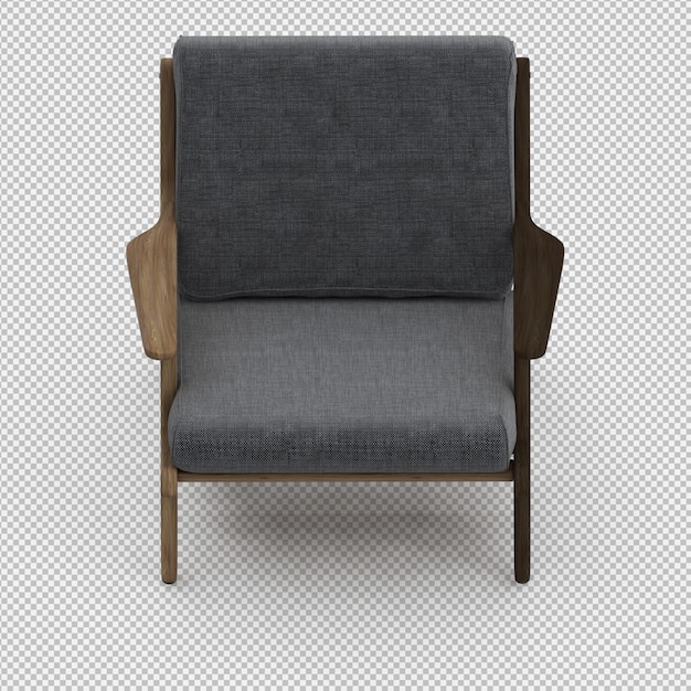 3d renderowanie izometrycznego krzesła