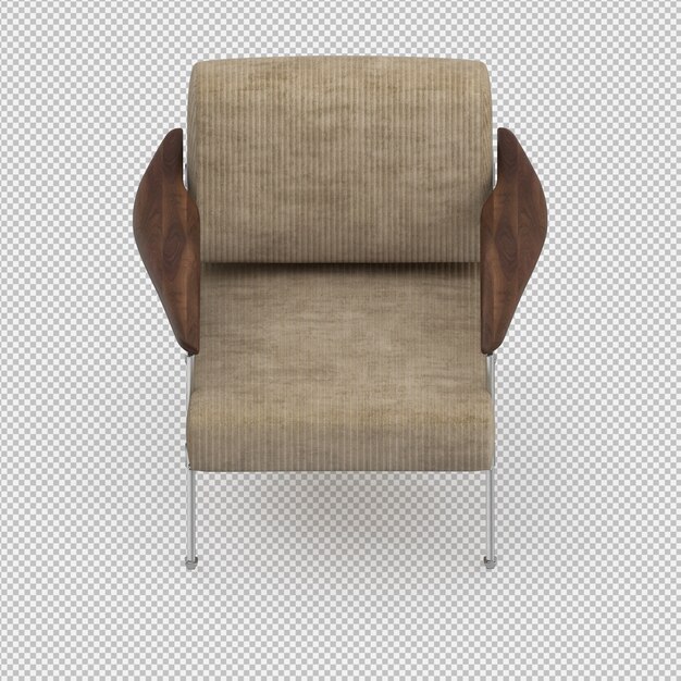 3d renderowanie izometrycznego krzesła