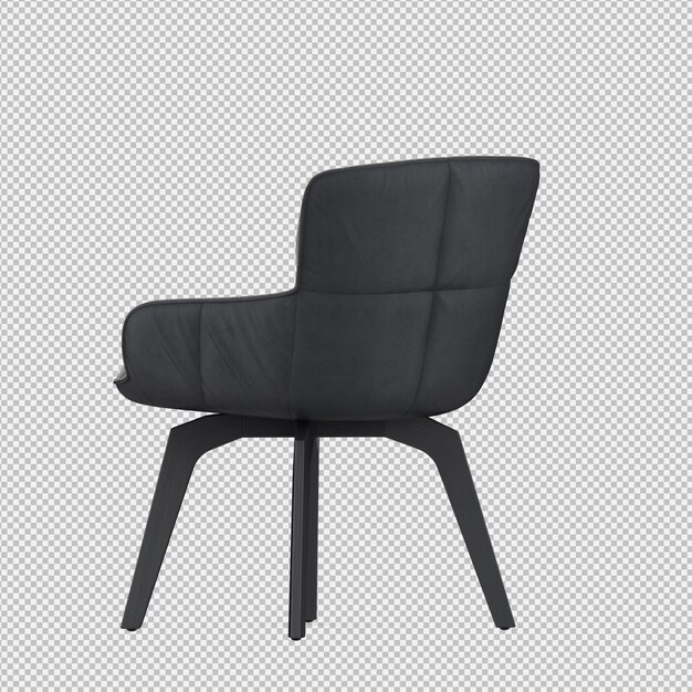 3d renderowanie izometrycznego krzesła