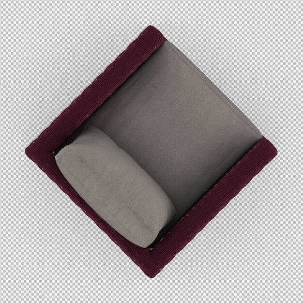 3d renderowanie izometrycznego krzesła