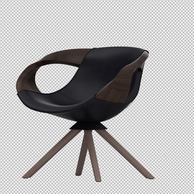 3d renderowanie izometrycznego krzesła