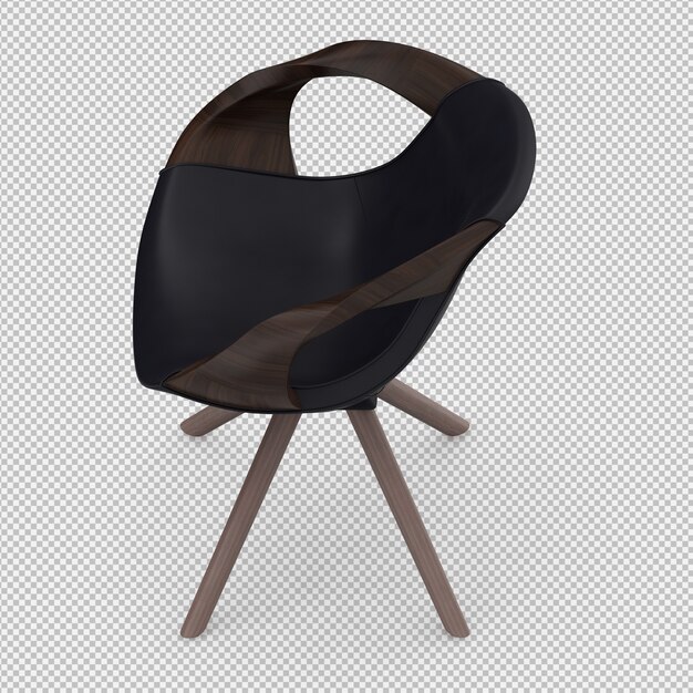 3d renderowanie izometrycznego krzesła