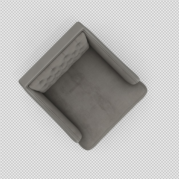 3d renderowanie izometrycznego krzesła