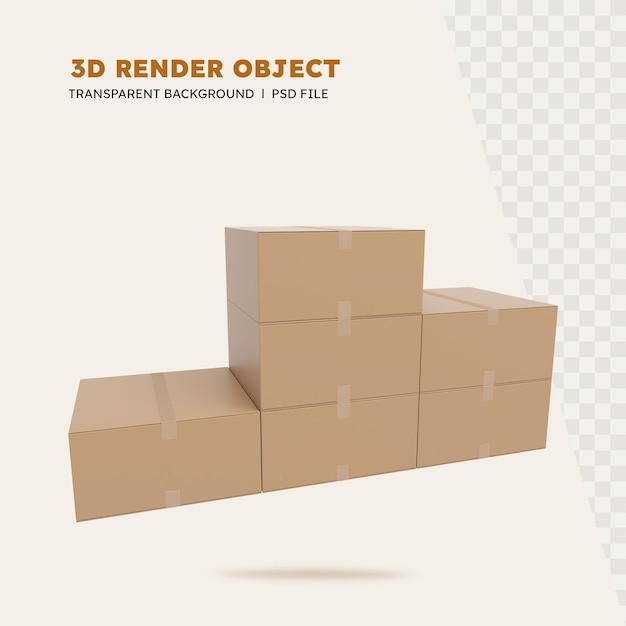 PSD 3d renderowanie pudełek do układania