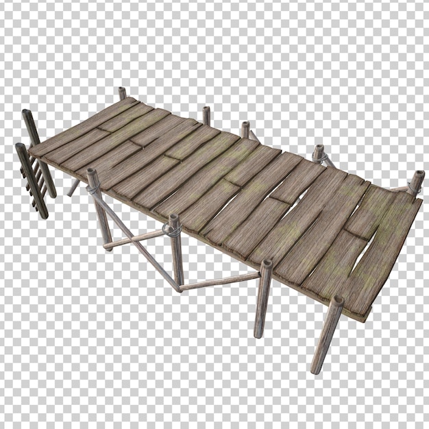 3d renderowanie starego drewnianego doku starego molo