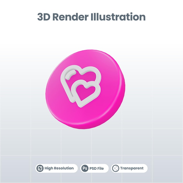 3D Renderowanie Walentynki Z Ikoną Laptopa Dla Ui UX Web Mobile App Promocja Mediów Społecznościowych