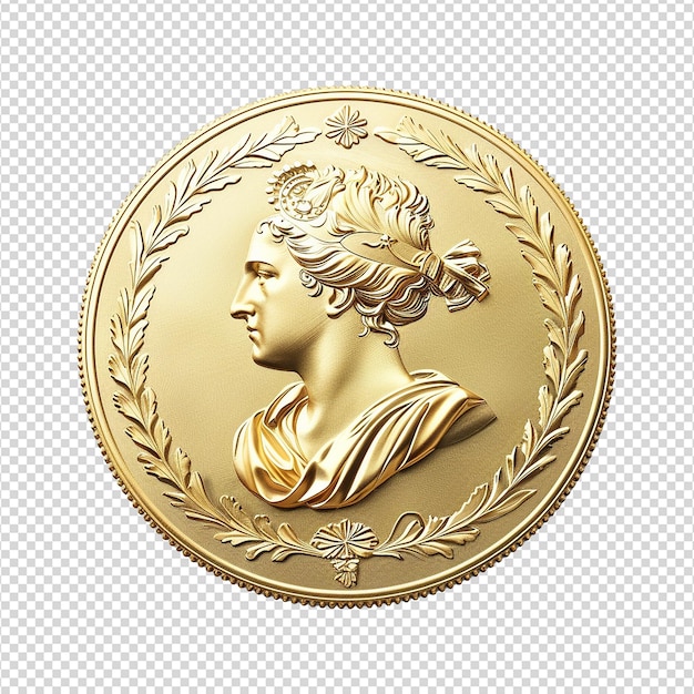 PSD 3d renderowanie złotych monet izolowanych na przezroczystym tle png