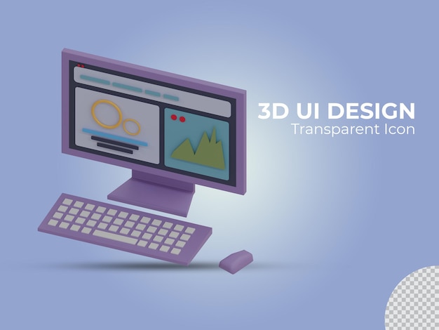 3d Renderowany Interfejs Użytkownika Komputera Przezroczysty Widok Z Góry