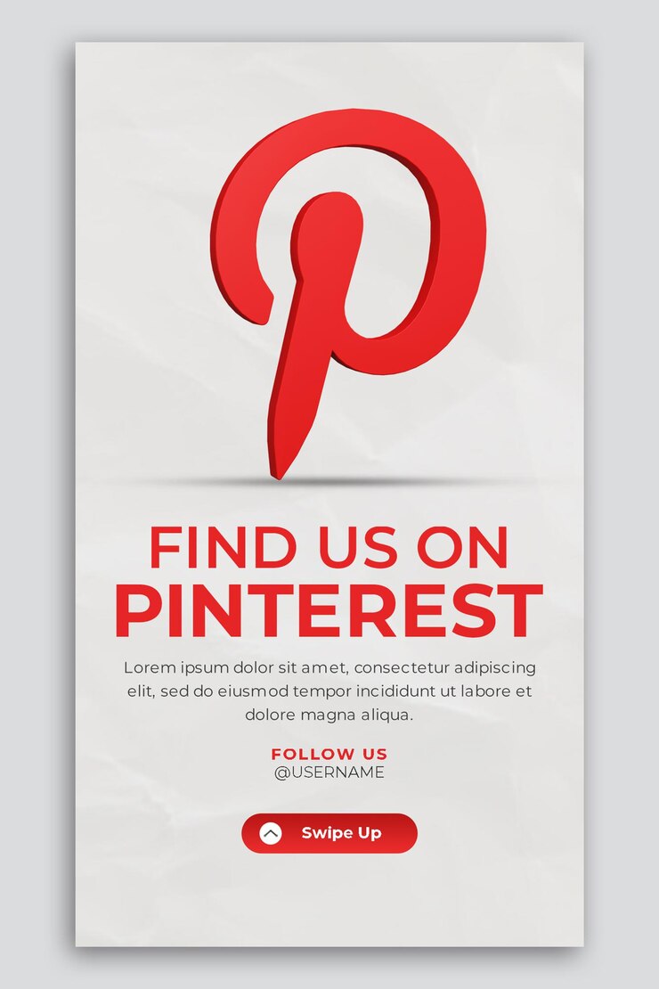 3D-renderpictogram voor pinterest en social media-verhaalsjabloon
