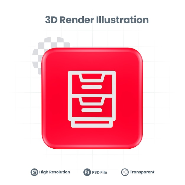 3d Renderuj Pole Pliku Ikona Dla Aplikacji Mobilnej W Sieci Web Promocja W Mediach Społecznościowych