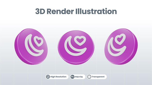 3D Renderuj Walentynki Z Diamentową Ikoną Dla Ui UX Web Mobile App Promocja Mediów Społecznościowych