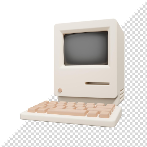 PSD computer retrò 3d