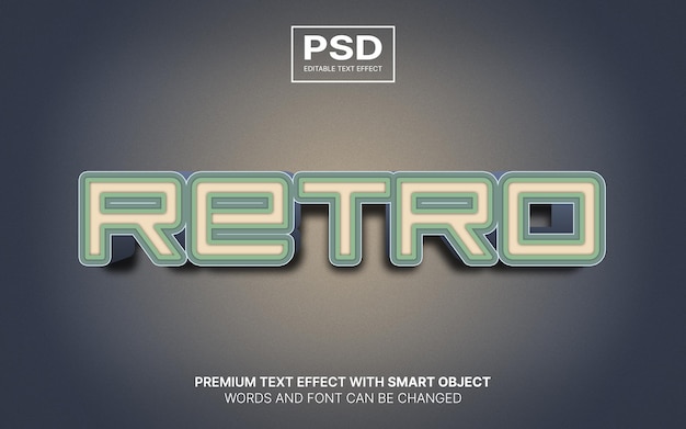 PSD 3d retro editable text effect