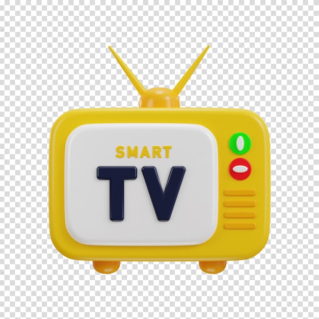 PSD 3d retro slimme televisie pictogram vectorillustratie