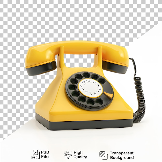PSD 3d ретро телефон в стиле мультфильма изолирован на прозрачном фоне