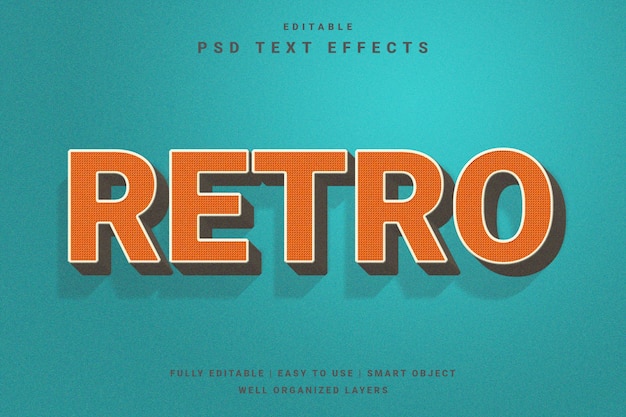 3D retro text effect