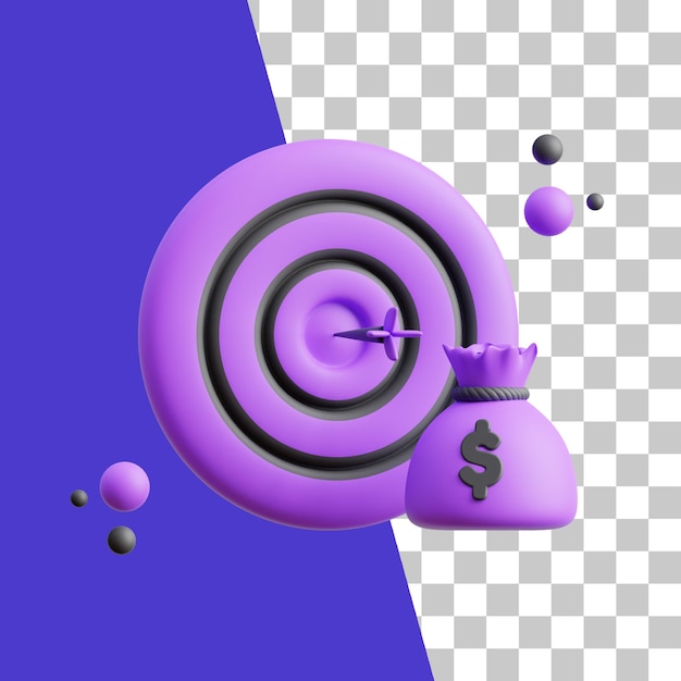 PSD 3d revenue target icon