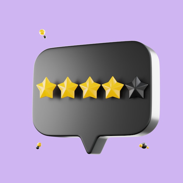 3d review rating stars for best excellent services rating five stars