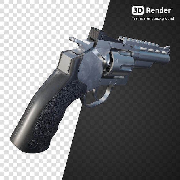 PSD 3d revolver geeft geïsoleerd terug