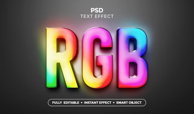 PSD 3d rgb テキストエフェクト