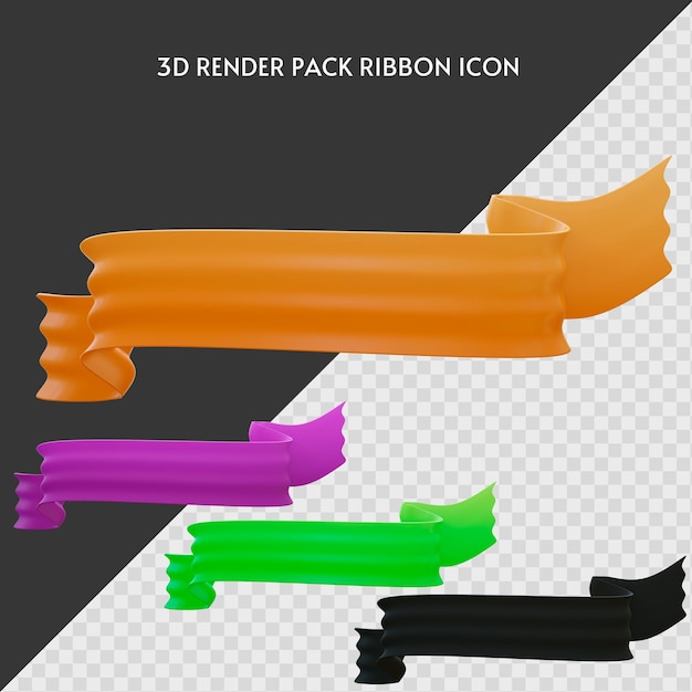 PSD 3d ribbon banner