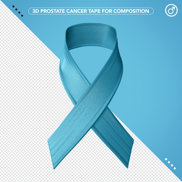 3d ribbon blue for prostate cancer awareness