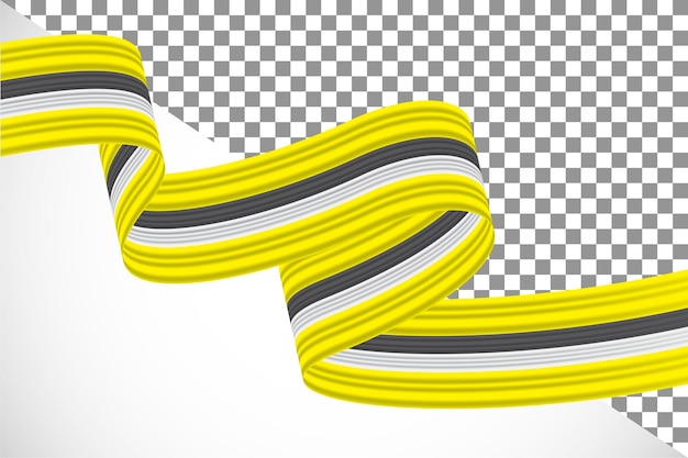 PSD 3d ribbon of the brunei darussalam flag12