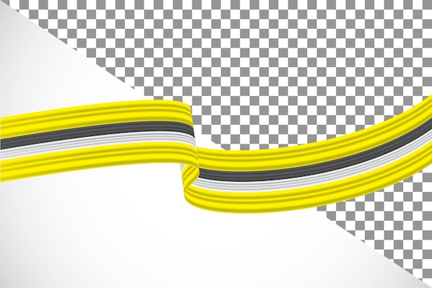 PSD 3d ribbon of the brunei darussalam flag46