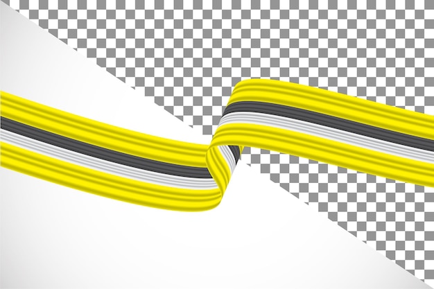 PSD 3d ribbon of the brunei darussalam flag49