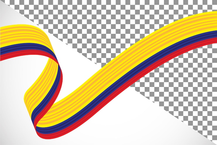 PSD 3d ribbon of the colombia flag-3