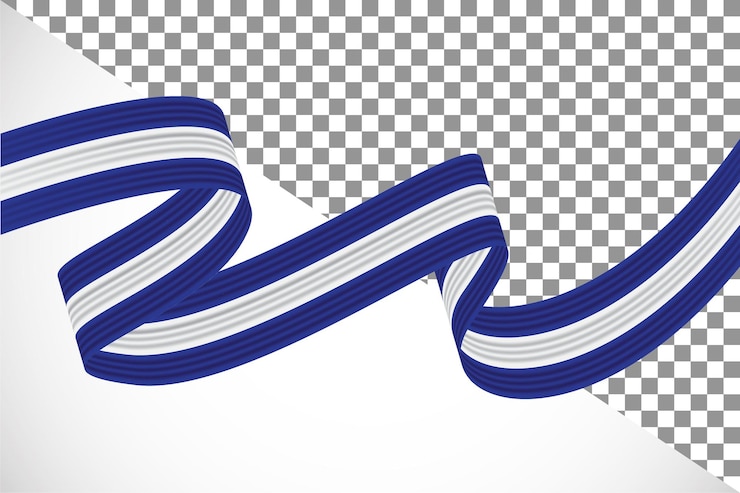 PSD エルサルバドル フラグ 7 の 3 d リボン