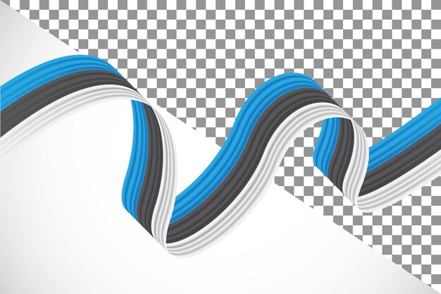 PSD 3d ribbon of the estonia flag25