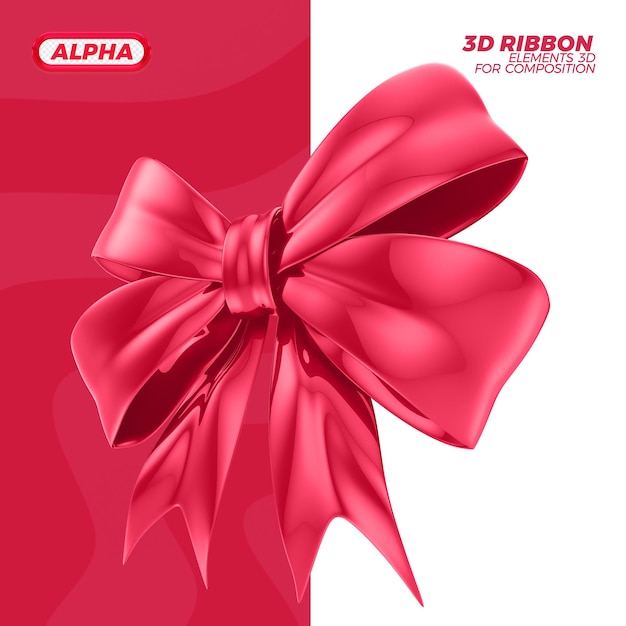 PSD 3d ribbon gift rendering