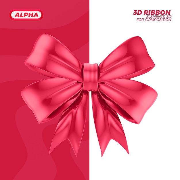 PSD 3d ribbon gift rendering