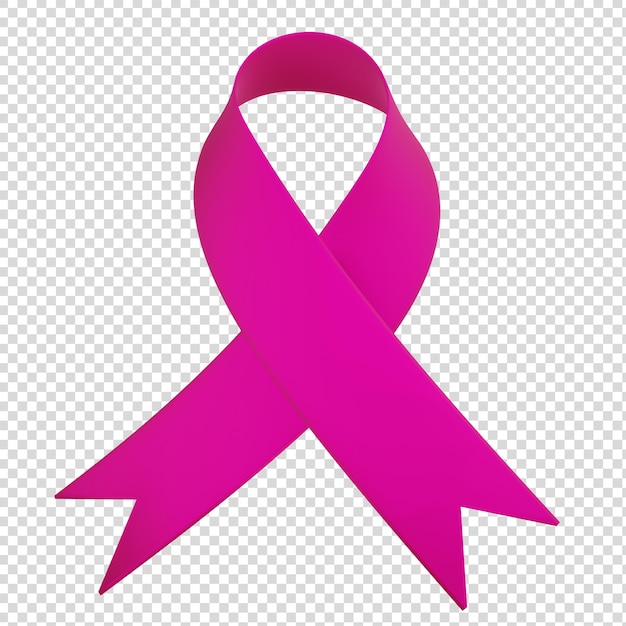 3D Ribbon in Hot Pink Color for Health Awareness and Causes