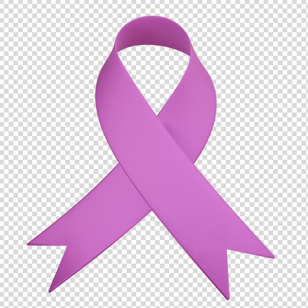 PSD 3d-лента фиолетового цвета орхидеи для информирования о здоровье и причин