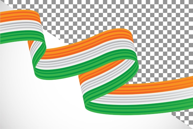 PSD 3d ribbon of the   india flag-12