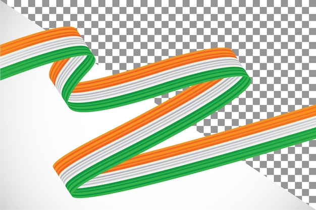 PSD 3d ribbon of the   india flag-15