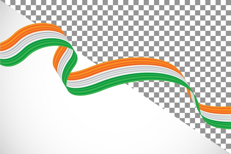PSD 3d ribbon of the india flag45
