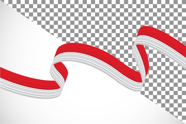 3d ribbon of the Indonesian flag-14