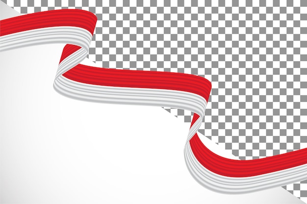 PSD 3d ribbon of the indonesian flag-1