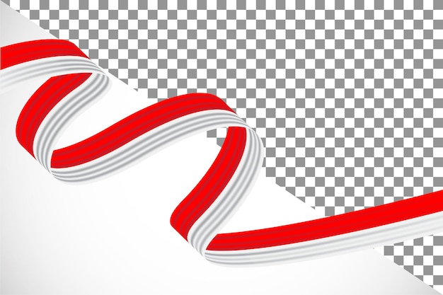 PSD 3d ribbon of the indonesian flag21