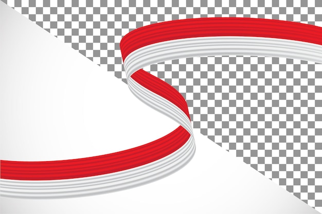 PSD 3d ribbon of the indonesian flag41