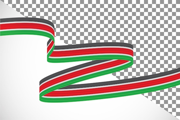 3d ribbon of the kenya flag-6