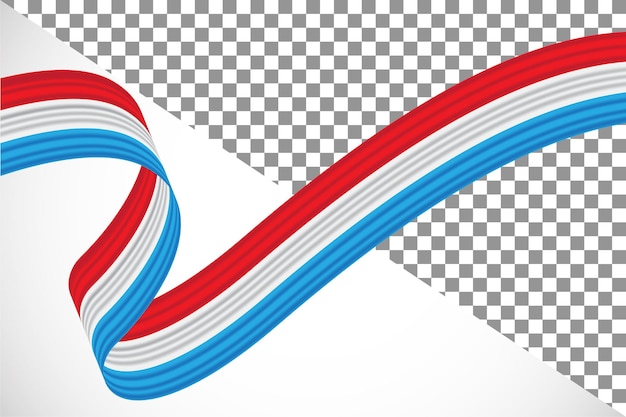 PSD 3d ribbon of the luxembourg flag-3