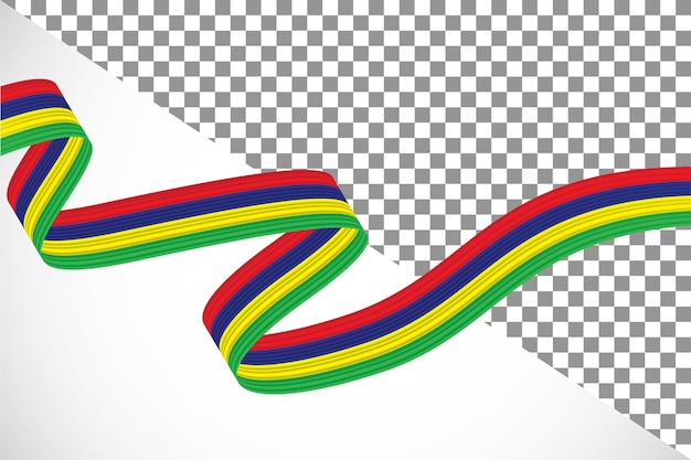 PSD 3d ribbon of the mauritius flag-10